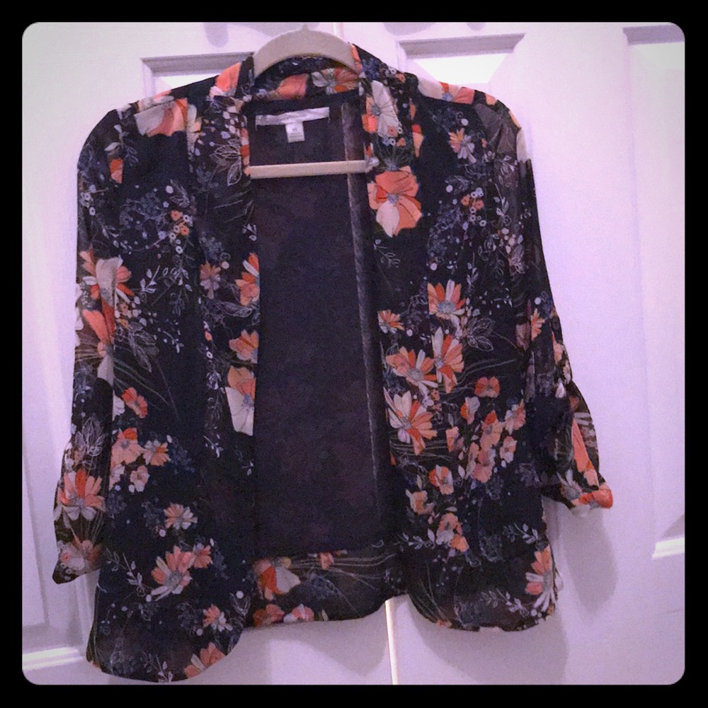 Floral cardigan blazer